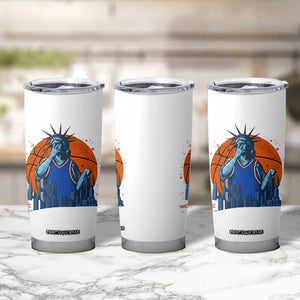 Funny Statue Of Liberty Hoops Fan Tumbler Cup New York Sports Gift