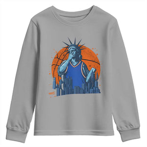 Funny Statue Of Liberty Hoops Fan Youth Sweatshirt New York Sports Gift