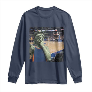 Funny Statue Of Liberty Basketball Selfie Graphic Long Sleeve Shirt