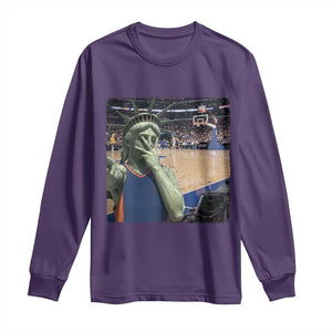 Funny Statue Of Liberty Basketball Selfie Graphic Long Sleeve Shirt