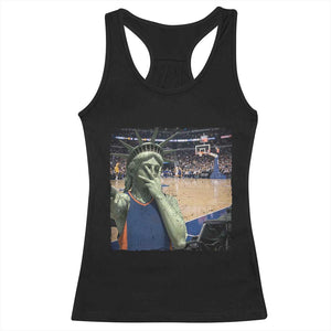Funny Statue Of Liberty Basketball Selfie Graphic Racerback Tank Top