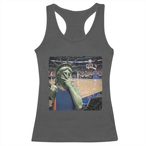 Funny Statue Of Liberty Basketball Selfie Graphic Racerback Tank Top