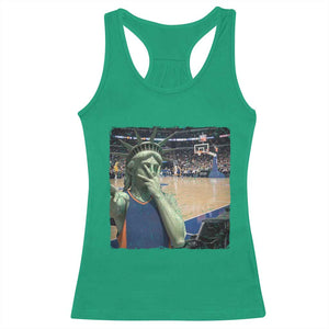 Funny Statue Of Liberty Basketball Selfie Graphic Racerback Tank Top