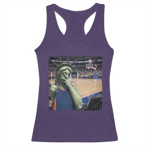 Funny Statue Of Liberty Basketball Selfie Graphic Racerback Tank Top