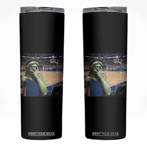Funny Statue Of Liberty Basketball Selfie Graphic Skinny Tumbler TS12 Black Print Your Wear