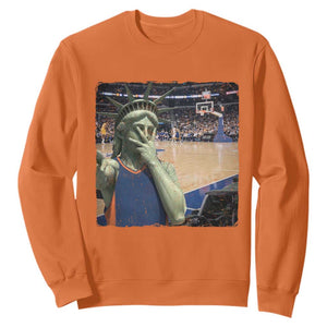 Funny Statue Of Liberty Basketball Selfie Graphic Sweatshirt TS12 Orange Print Your Wear