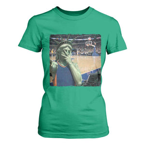 Funny Statue Of Liberty Basketball Selfie Graphic T Shirt For Women TS12 Irish Green Print Your Wear