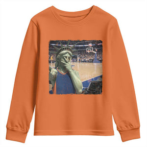 Funny Statue Of Liberty Basketball Selfie Graphic Youth Sweatshirt