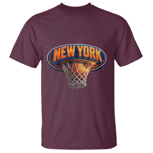 New York Game Day Gift Hoops Lover T Shirt TS12 Maroon Print Your Wear
