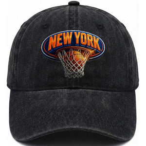 New York Game Day Gift Hoops Lover Washed Cotton Baseball Cap