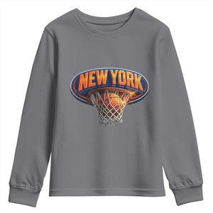 New York Game Day Gift Hoops Lover Youth Sweatshirt TS12 Charcoal Print Your Wear