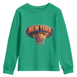 New York Game Day Gift Hoops Lover Youth Sweatshirt TS12 Irish Green Print Your Wear