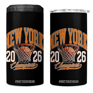 Vintage New York Champions 2026 4 in 1 Can Cooler Tumbler Hoops Fan Gift
