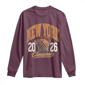 Vintage New York Champions 2026 Long Sleeve Shirt Hoops Fan Gift TS12 Maroon Print Your Wear