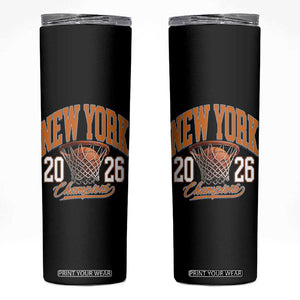 Vintage New York Champions 2026 Skinny Tumbler Hoops Fan Gift