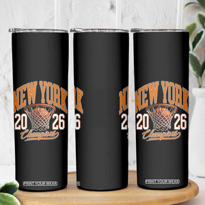 Vintage New York Champions 2026 Skinny Tumbler Hoops Fan Gift