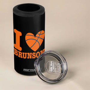 Funny I Love Brunson Name 4 in 1 Can Cooler Tumbler Hoops Fan Gift