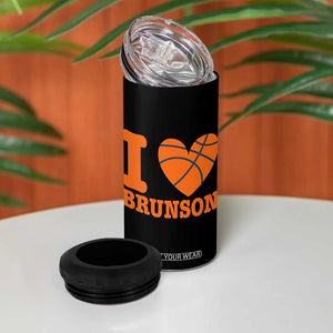 Funny I Love Brunson Name 4 in 1 Can Cooler Tumbler Hoops Fan Gift