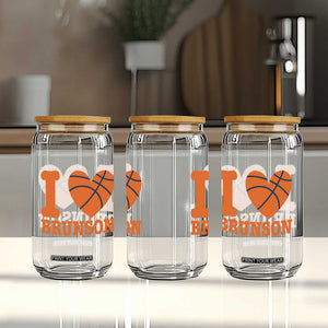 Funny I Love Brunson Name Glass Can Hoops Fan Gift