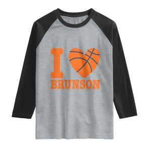 Funny I Love Brunson Name Raglan Shirt Hoops Fan Gift
