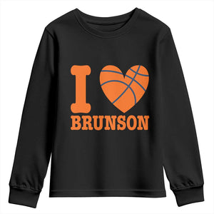 Funny I Love Brunson Name Youth Sweatshirt Hoops Fan Gift