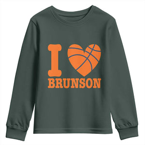 Funny I Love Brunson Name Youth Sweatshirt Hoops Fan Gift