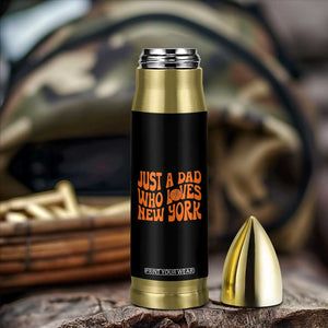Just A Dad Who Loves New York Bullet Tumbler Funny Basketball Fan Gift