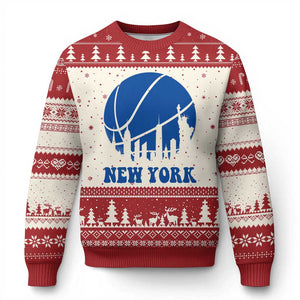 New York Skyline Ugly Christmas Sweater Proud Game Day Sports Fan Gift