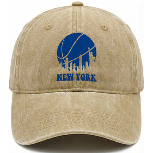 New York Skyline Washed Cotton Baseball Cap Proud Game Day Sports Fan Gift