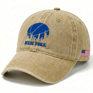 New York Skyline Washed Cotton Baseball Cap Proud Game Day Sports Fan Gift