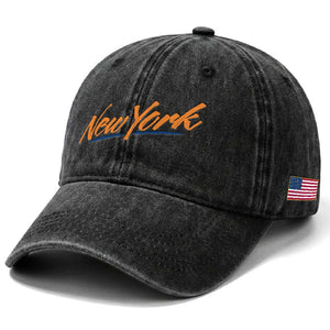 New York Pride Washed Cotton Baseball Cap Classic Throwback Sports Fan