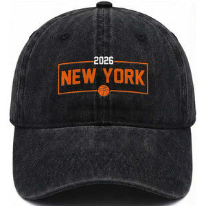 Vintage New York Hoops Pride 2026 Graphic Washed Cotton Baseball Cap