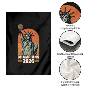 Vintage Statue Of Liberty Basketball Garden Flag Champions 2026 New York Fan Gift