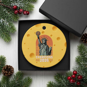 Vintage Statue Of Liberty Basketball Ceramic Ornament Champions 2026 New York Fan Gift