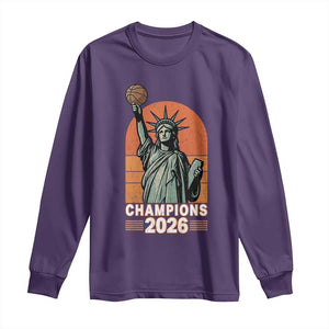 Vintage Statue Of Liberty Basketball Long Sleeve Shirt Champions 2026 New York Fan Gift