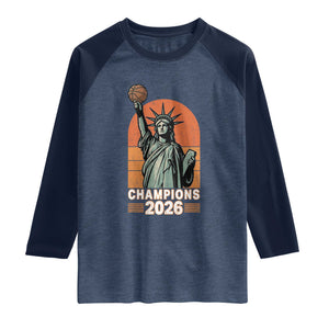 Vintage Statue Of Liberty Basketball Raglan Shirt Champions 2026 New York Fan Gift