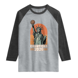 Vintage Statue Of Liberty Basketball Raglan Shirt Champions 2026 New York Fan Gift
