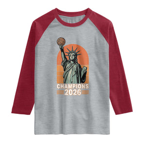 Vintage Statue Of Liberty Basketball Raglan Shirt Champions 2026 New York Fan Gift