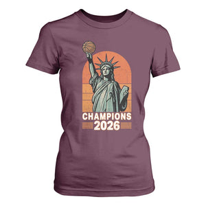 Vintage Statue Of Liberty Basketball T Shirt For Women Champions 2026 New York Fan Gift
