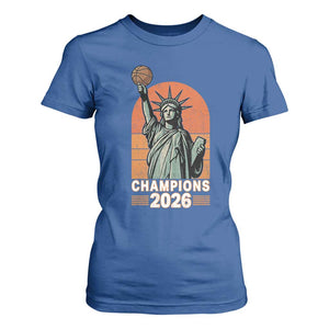 Vintage Statue Of Liberty Basketball T Shirt For Women Champions 2026 New York Fan Gift
