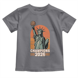 Vintage Statue Of Liberty Basketball Toddler T Shirt Champions 2026 New York Fan Gift
