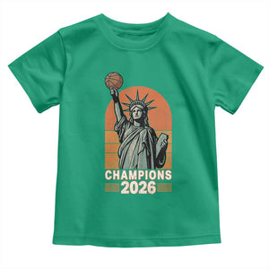 Vintage Statue Of Liberty Basketball Toddler T Shirt Champions 2026 New York Fan Gift