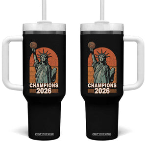 Vintage Statue Of Liberty Basketball Tumbler With Handle Champions 2026 New York Fan Gift