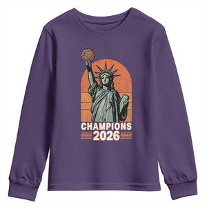 Vintage Statue Of Liberty Basketball Youth Sweatshirt Champions 2026 New York Fan Gift