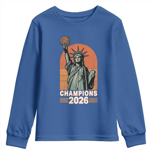 Vintage Statue Of Liberty Basketball Youth Sweatshirt Champions 2026 New York Fan Gift