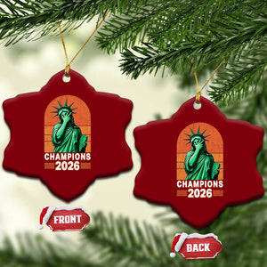 Vintage Statue Of Liberty Champions 2026 Ceramic Ornament New York Pride