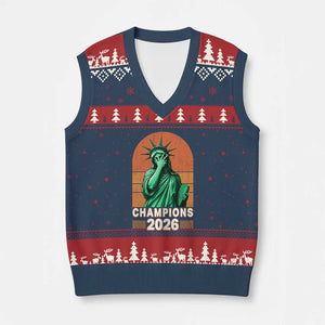 Vintage Statue Of Liberty Champions 2026 V-Neck Knit Sweater Vest New York Pride