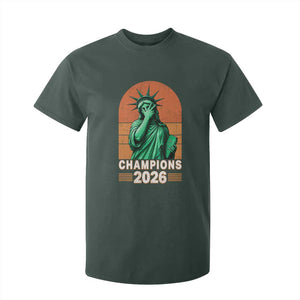 Vintage Statue Of Liberty Champions 2026 T Shirt For Kid New York Pride
