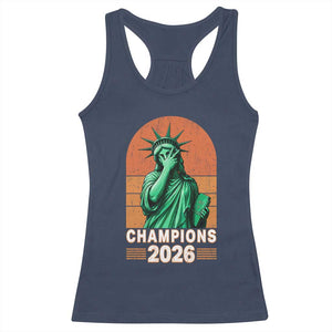 Vintage Statue Of Liberty Champions 2026 Racerback Tank Top New York Pride