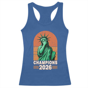 Vintage Statue Of Liberty Champions 2026 Racerback Tank Top New York Pride